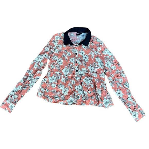 Women's Floral‎ Long Sleeve Button-Up Shirt Size 8 Multicolor Casual - Picture 1 of 4